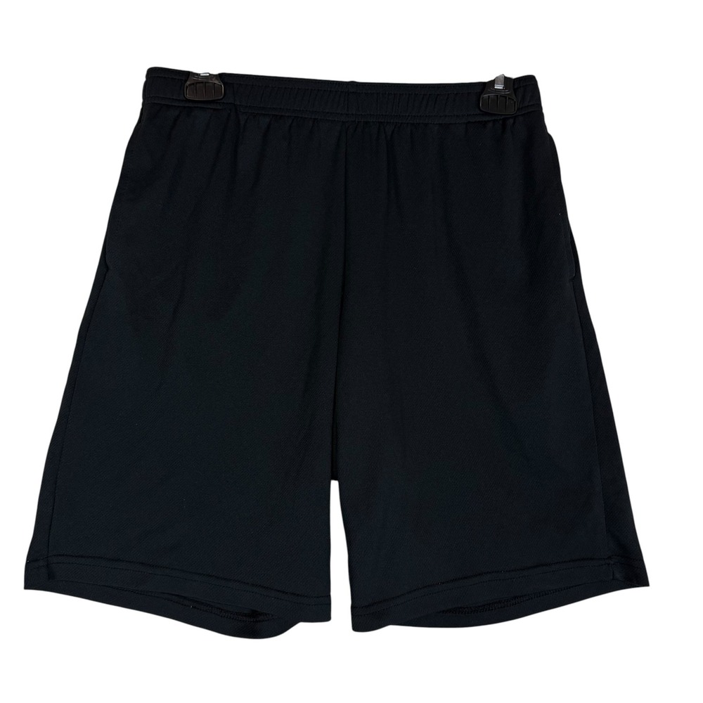 All In Motion Shorts Kids 16 Black Mesh Sweat Elastic Waist 9 Inseam Athletic